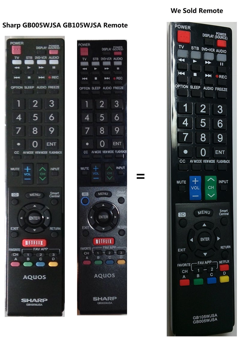 Beyution New Sharp GB005WJSA GB105WJSA Replace Remote Control fit for Sharp LC-60LE745U LC-60C8470U LC-70C8470U LC-60LE847U LC-60LE845U LC-60C7450U LC-90LE745U LC-70LE847U LC-80LE844U RRMCGB005WJSA TV - Image 1